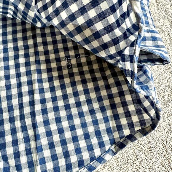 NWOT Gap Kids Poplin Blue Gingham Plaid Poplin Button down shirt - Picture 4 of 9